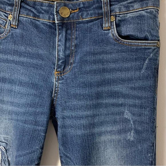 EUC Kut From The Kloth Catherine Boyfriend Distressed Patch Jeans Size 2 - Picture 9 of 14